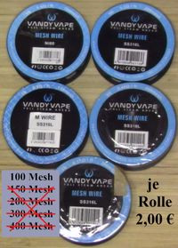 VandyVape Mesh Wire 100-400er SS316L